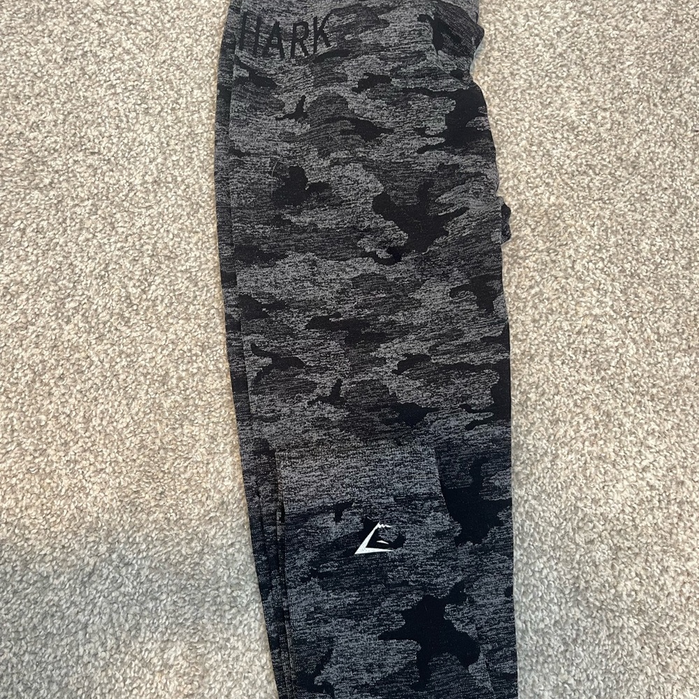 Gymshark Gray and Black Camo Leggings